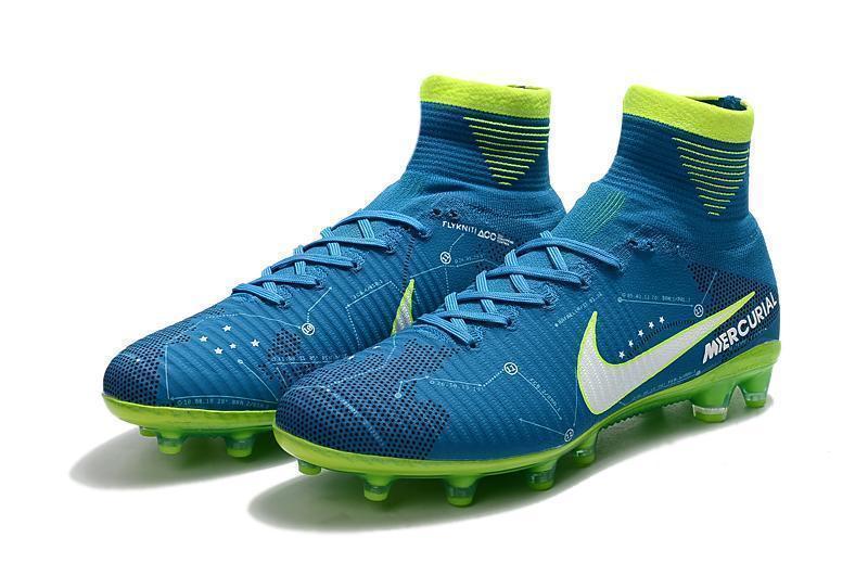 Nike Mercurial Superfly V Neymar AG Soccer Cleats Blue White Volt starstadium
