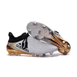 Adidas X 16+ Purechaos FG/AG Soccer Cleats White Gold Metallic Black - StarStadium