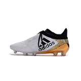 Adidas X 16+ Purechaos FG/AG Soccer Cleats White Gold Metallic Black - StarStadium