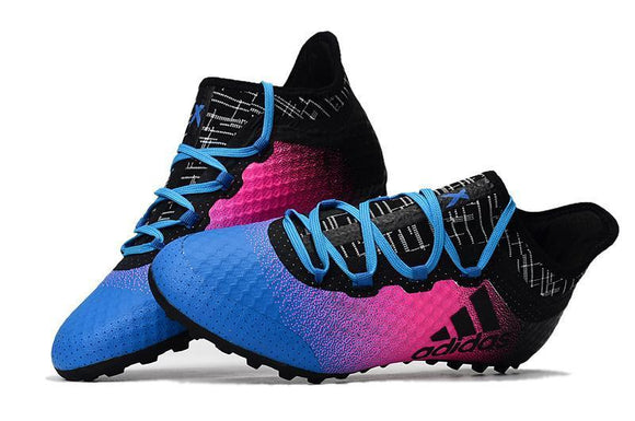 Adidas Weave TANGO Series TF Small Grass Spike Soccer Shoes Blue/Pink/Black