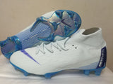 Nike Mercurial Superfly VI Academy MG Cleat White Blue High Cut - StarStadium