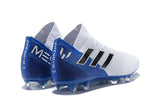 ADIDAS NEMEZIZ MESSI 18.1 FIRM GROUND CLEATS WHITE BLUE BLACK - StarStadium