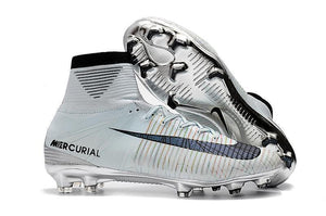 Nike Mercurial Superfly V CR7 FG Soccer Cleats Tint Black White Chrome starstadium