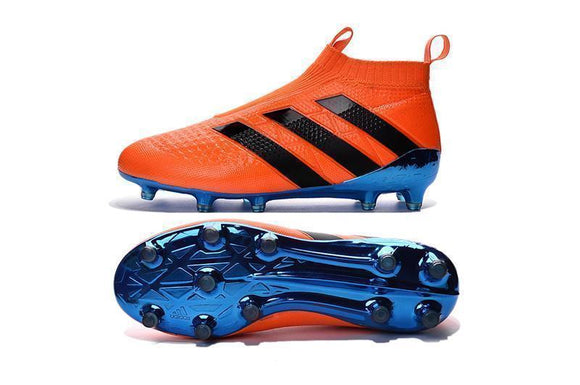 Adidas ACE 16+ Purecontrol FG/AG Soccer Cleats Dark Blue Orange Black - StarStadium