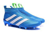 Adidas ACE 16+ Purecontrol FG/AG Soccer Cleats Blue White Green - StarStadium