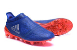 Adidas X 16+ Purechaos FG/AG Soccer Cleats All Blue Solar Red - StarStadium