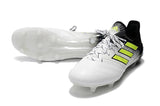 Adidas ACE 17.1 Leather FG Soccer Cleats Fluorescent Green White Black - StarStadium