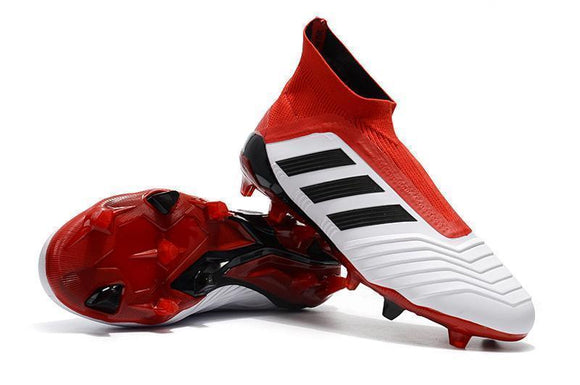 Adidas Predator 18+ FG Soccer Cleats White Solar Red Core Black - StarStadium