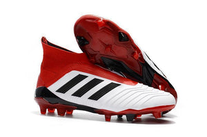 Adidas Predator 18+ FG Soccer Cleats White Solar Red Core Black - StarStadium