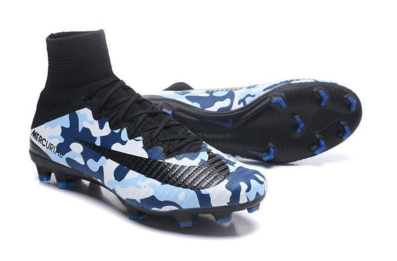 Nike Mercurial Superfly V FG Soccer Cleats Military Camouflage Blue - StarStadium