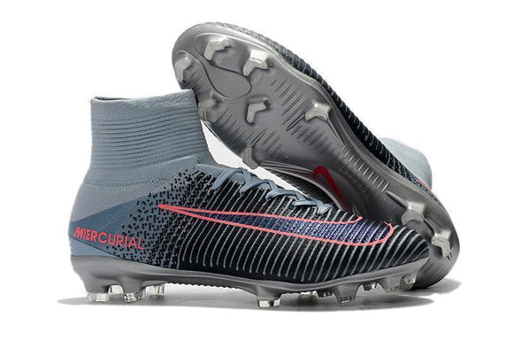 Nike Mercurial Superfly V FG Soccer Cleats Black Grey Chrome - StarStadium