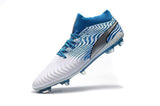 PUMA ONE 18.1 FG Soccer Cleats Blue White Silver