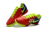 Nike TiempoX Ligera IV Barcelona IC Soccer Shoes Red Fluorescent Green - StarStadium