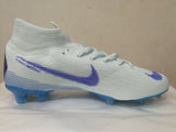 Nike Mercurial Superfly VI Academy MG Cleat White Blue High Cut - StarStadium