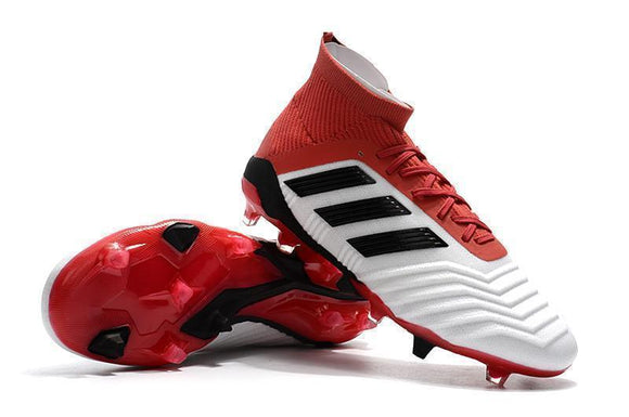 Adidas Predator 18.1 FG Soccer Cleats Red White Retro Black - StarStadium