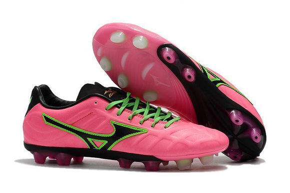 Mizuno Rebula V1 FG Soccer Cleats Pink Black Green - StarStadium