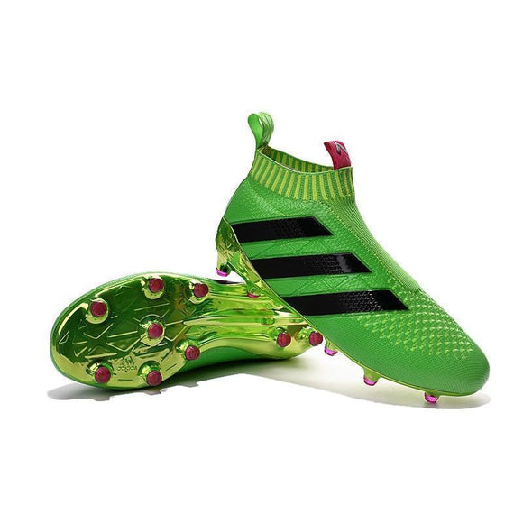 Adidas ACE 16+ Purecontrol FG/AG Soccer Cleats Solar Green Pink Black - StarStadium