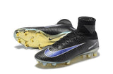 Nike Mercurial Superfly V FG Soccer Cleats Black Blue Golden - StarStadium