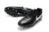 Nike Flyknit Tiempo Legend FG Cleats Black/White