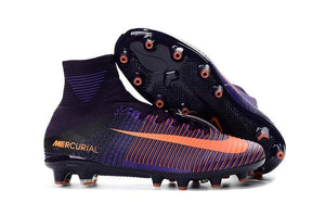 Nike Mercurial Superfly V AG Soccer Cleats Purple Bright Citrus - StarStadium