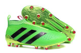 Adidas ACE 16+ Purecontrol FG/AG Soccer Cleats Solar Green Pink Black - StarStadium