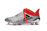 Adidas X 16+ Purechaos FG/AG Soccer Cleats Silver Metallic Solar Red - StarStadium