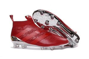 Adidas ACE 16+ Purecontrol FG/AG Soccer Cleats Red Silver - StarStadium