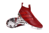 Adidas ACE 16+ Purecontrol FG/AG Soccer Cleats Red Silver - StarStadium