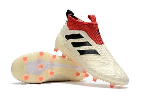 Adidas Ace 17+ Purecontrol FG Champagne Soccer Cleats White Red Black - StarStadium