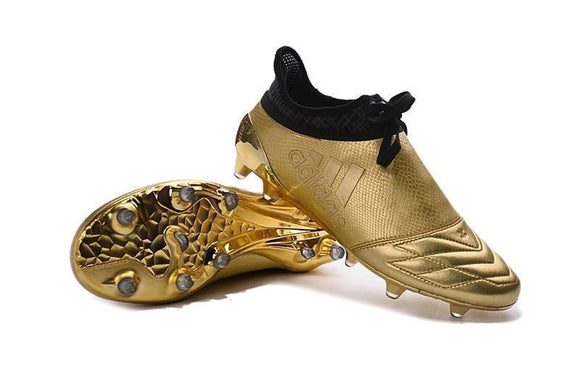 Adidas X 16+ Purechaos FG/AG Soccer Cleats Golden Black - StarStadium