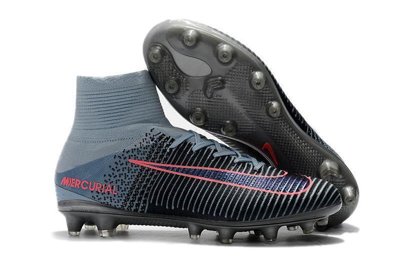 Nike Mercurial Superfly V AG Soccer Cleats Black Grey Pink - StarStadium