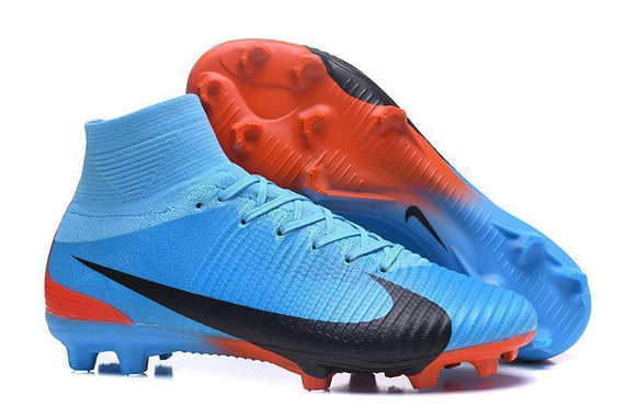 Nike Mercurial Superfly V FG Soccer Cleats Blue Orange Black - StarStadium