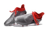 Adidas X 16+ Purechaos FG/AG Soccer Cleats Silver Metallic Solar Red - StarStadium