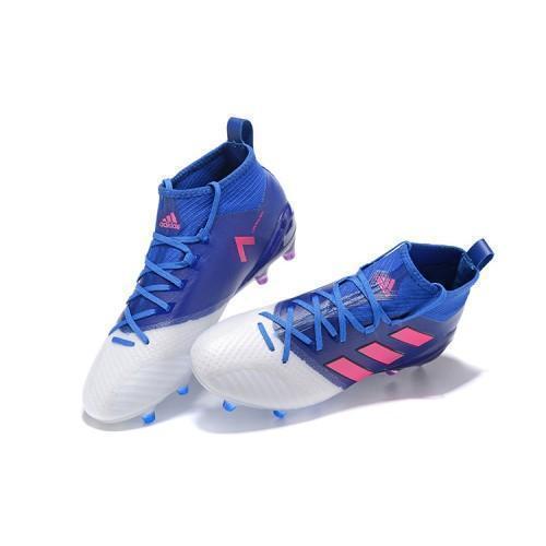 Adidas ACE 17.1 Primeknit Soccer Cleats Blue White Pink - StarStadium