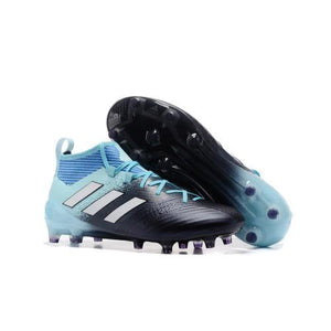 Adidas ACE 17.1 Primeknit Soccer Cleats Core Black White Blue - StarStadium