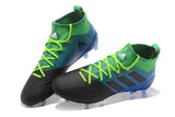 Adidas ACE 17.1 Primeknit Soccer Cleats Core Black Blue Green - StarStadium