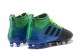 Adidas ACE 17.1 Primeknit Soccer Cleats Core Black Blue Green - StarStadium