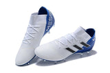 ADIDAS NEMEZIZ MESSI 18.1 FIRM GROUND CLEATS WHITE BLUE BLACK - StarStadium