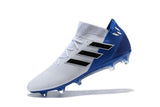 ADIDAS NEMEZIZ MESSI 18.1 FIRM GROUND CLEATS WHITE BLUE BLACK - StarStadium