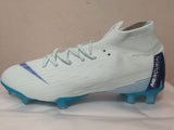 Nike Mercurial Superfly VI Academy MG Cleat White Blue High Cut - StarStadium