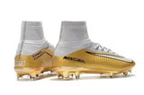 Nike Mercurial Superfly V QuintoTriunfo FG Soccer Cleats Golden White - StarStadium