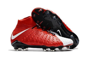 Nike Hypervenom Phantom III DF FG Soccer Cleats Red White - StarStadium