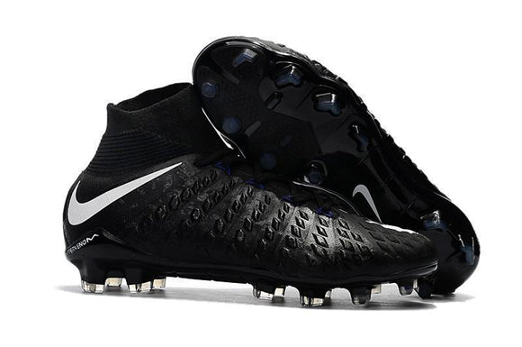 Nike Hypervenom Phantom III DF FG Soccer Cleats Blackout Black White - StarStadium