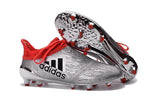 Adidas X 16+ Purechaos FG/AG Soccer Cleats Silver Metallic Solar Red - StarStadium