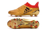 Adidas X 16+ Purechaos FG/AG Soccer Cleats Metallic Gold Red - StarStadium