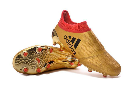 Adidas X 16+ Purechaos FG/AG Soccer Cleats Metallic Gold Red - StarStadium