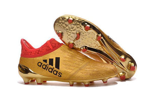 Adidas X 16+ Purechaos FG/AG Soccer Cleats Metallic Gold Red - StarStadium