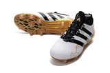 Adidas ACE 16.1 Primeknit FG/AG Soccer Shoes White Black Gold Metallic - StarStadium