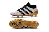 Adidas ACE 16.1 Primeknit FG/AG Soccer Shoes White Black Gold Metallic - StarStadium
