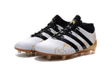 Adidas ACE 16.1 Primeknit FG/AG Soccer Shoes White Black Gold Metallic - StarStadium